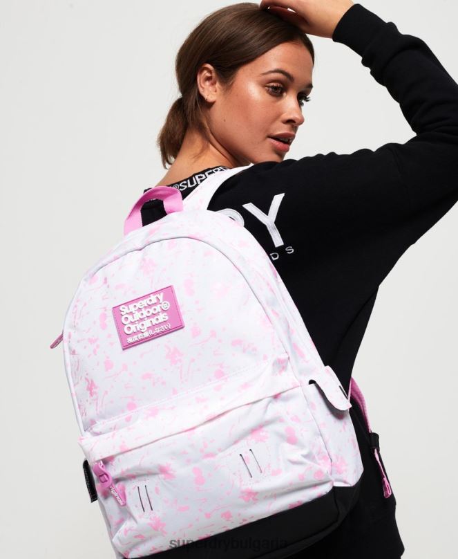 Superdry аксесоари N00H4331 бяло Жени печатно издание, промяна на цвета, раница Монтана