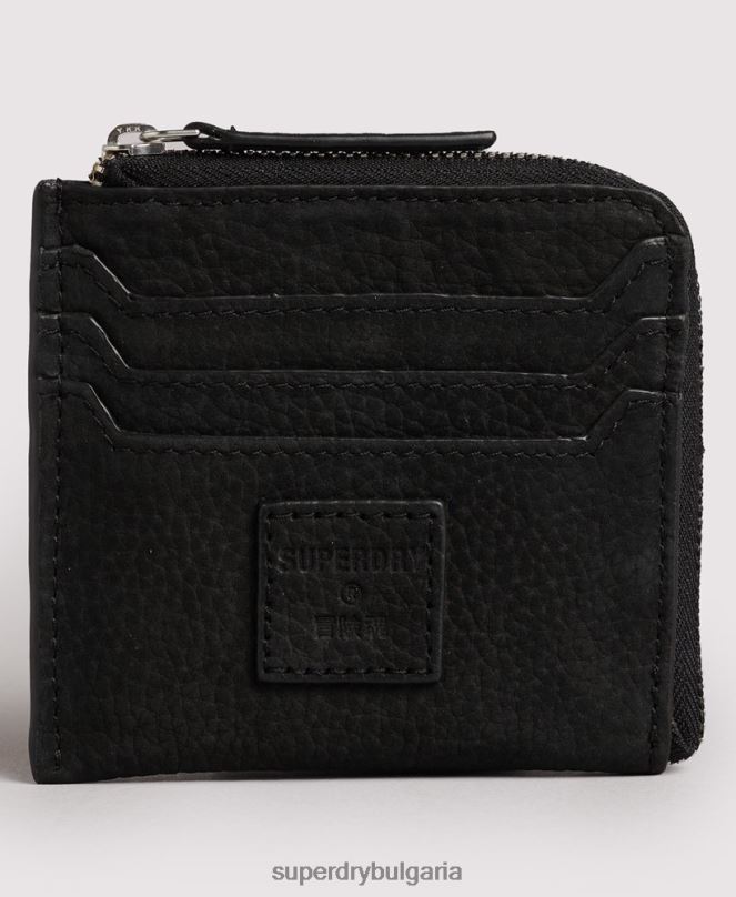 Superdry аксесоари N00H4315 черен Жени кожен цип около портмоне за монети