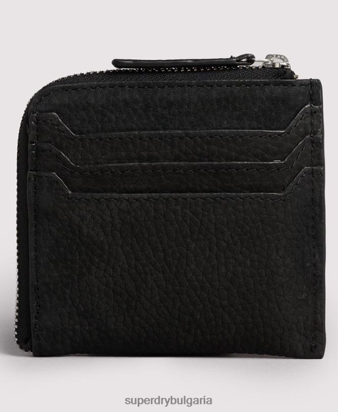 Superdry аксесоари N00H4315 черен Жени кожен цип около портмоне за монети