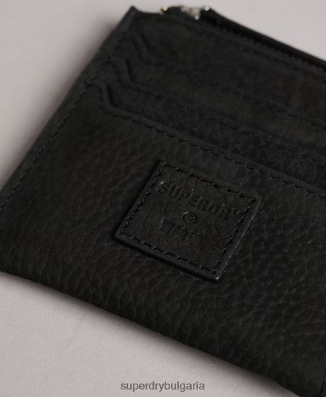 Superdry аксесоари N00H4315 черен Жени кожен цип около портмоне за монети