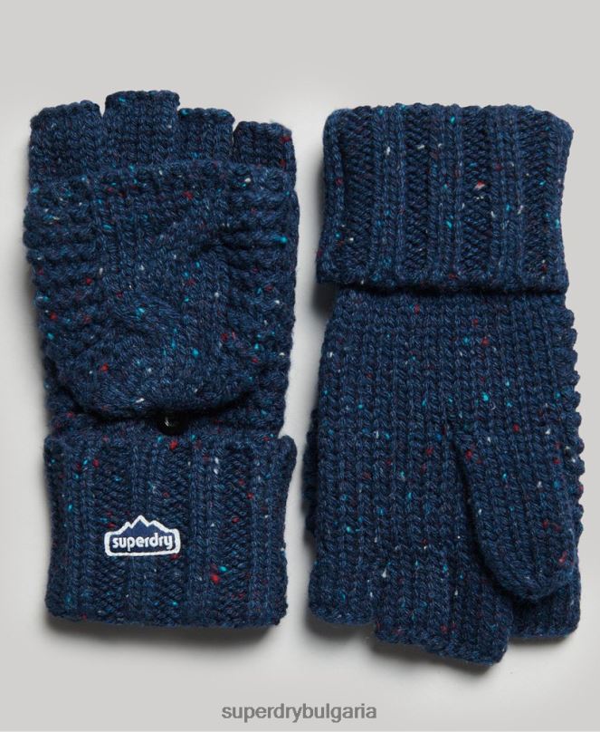 Superdry аксесоари N00H4263 военноморски флот Жени кабелни плетени ръкавици