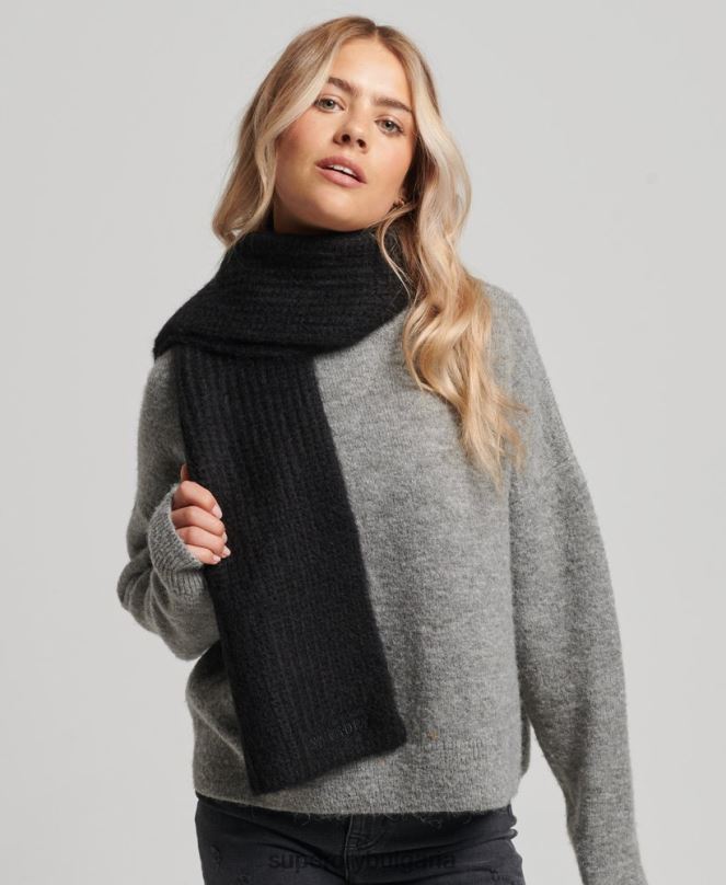 Superdry аксесоари N00H4240 черен Жени основен оребрен шал
