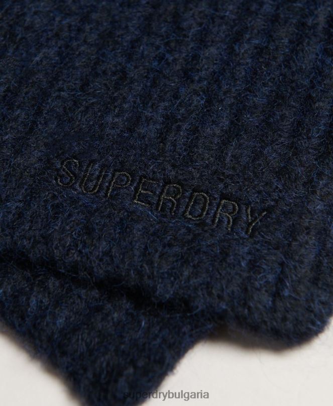 Superdry аксесоари N00H4241 военноморски флот Жени основен оребрен шал