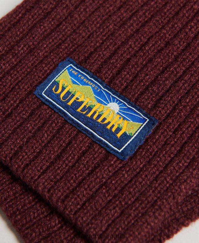 Superdry аксесоари N00H4246 червен Жени радарен шал от вълнена смес