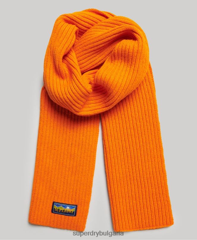 Superdry аксесоари N00H4247 оранжево Жени радарен шал от вълнена смес