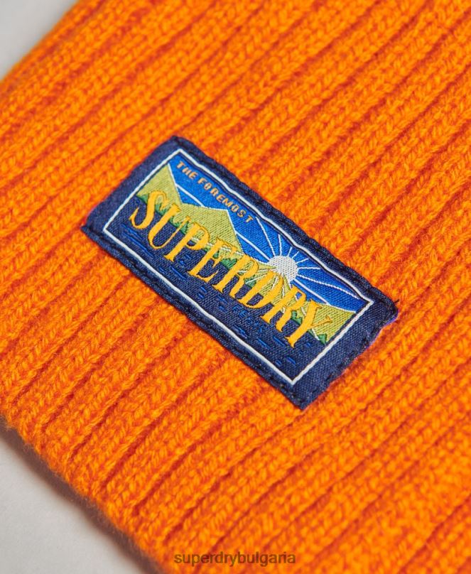 Superdry аксесоари N00H4247 оранжево Жени радарен шал от вълнена смес