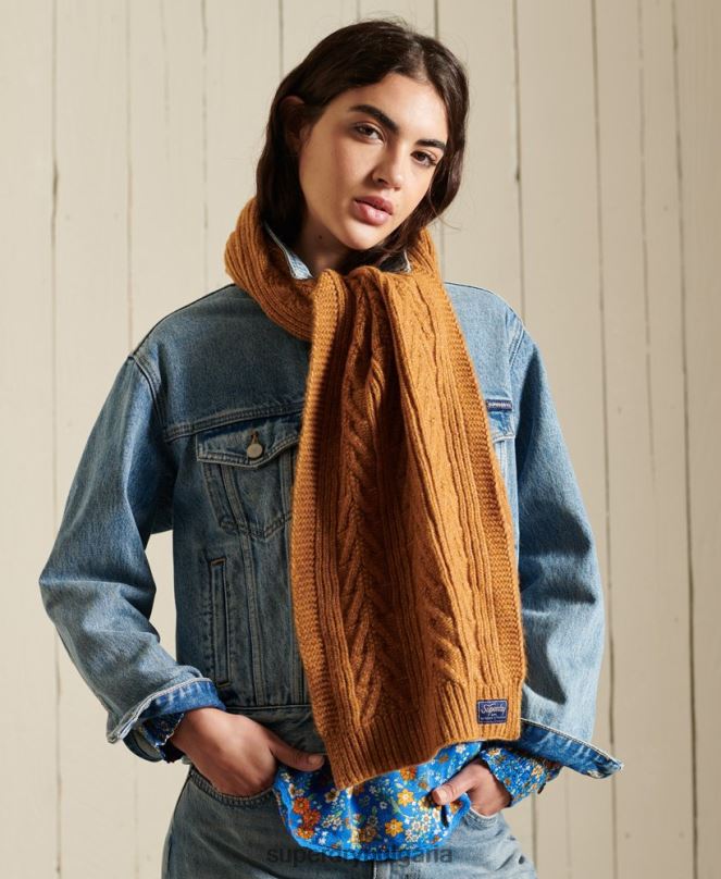 Superdry аксесоари N00H4303 жълто Жени кабел лукс шал