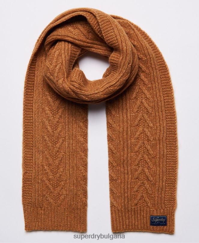 Superdry аксесоари N00H4303 жълто Жени кабел лукс шал