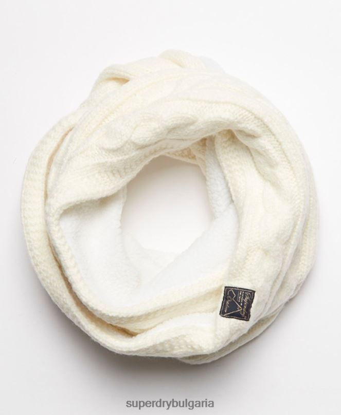 Superdry аксесоари N00H4305 бяло Жени кабелен снуд от туид