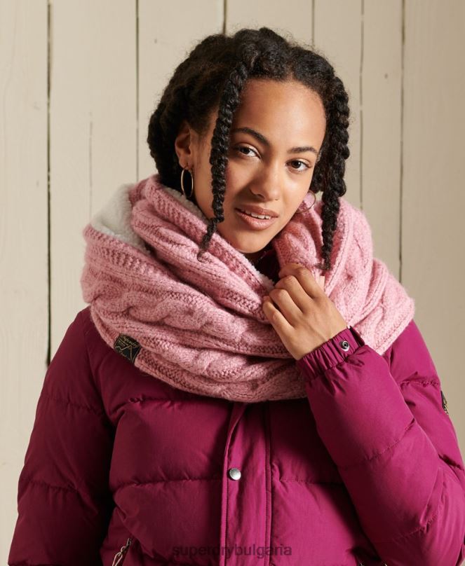 Superdry аксесоари N00H4308 розово Жени кабелен снуд от туид