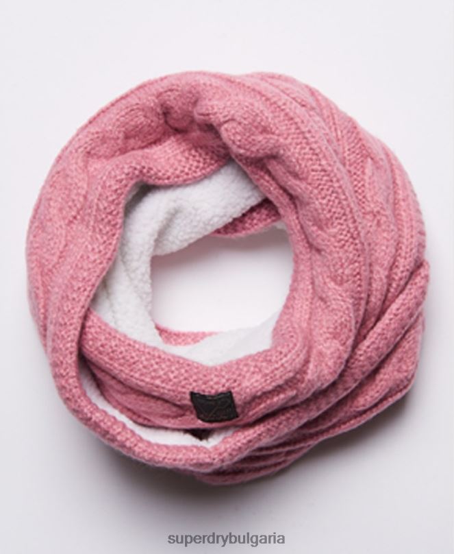 Superdry аксесоари N00H4308 розово Жени кабелен снуд от туид