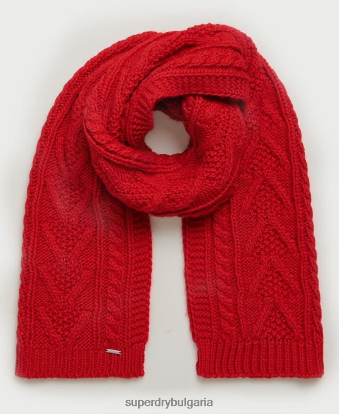 Superdry аксесоари N00H4323 червен Жени lannah кабелен шал