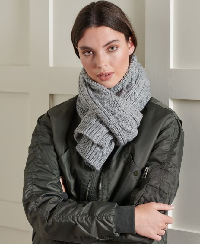 Superdry аксесоари N00H4327 сиво Жени lannah кабелен шал