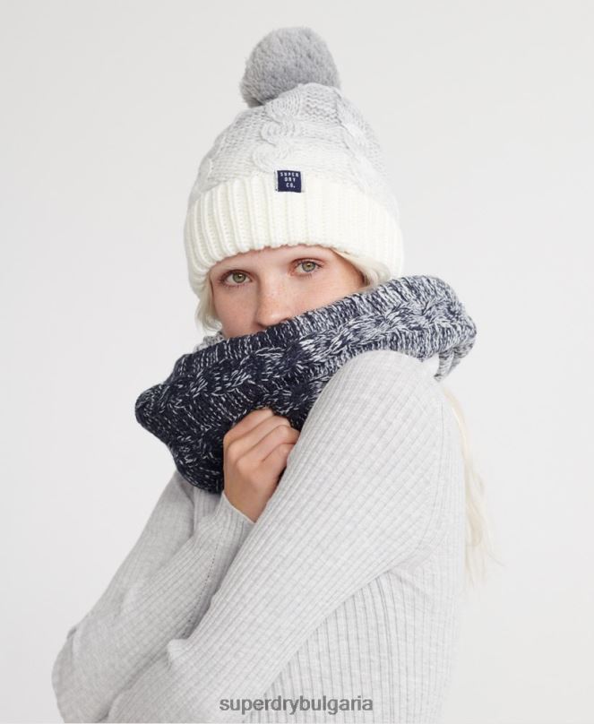 Superdry аксесоари N00H4332 син Жени Clarrie кабелен снуд