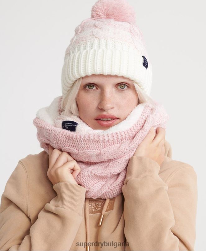 Superdry аксесоари N00H4333 розово Жени Clarrie кабелен снуд