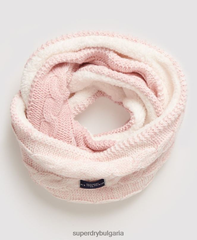 Superdry аксесоари N00H4333 розово Жени Clarrie кабелен снуд