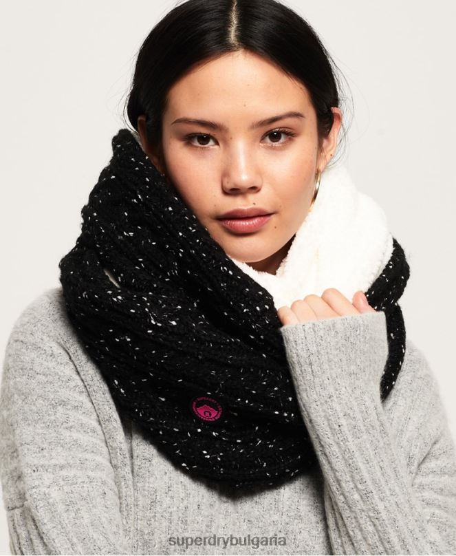 Superdry аксесоари N00H4334 черен Жени Gracie кабелен снуд