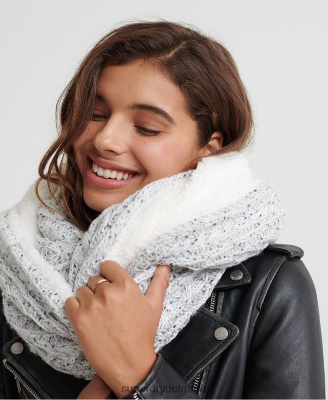 Superdry аксесоари N00H4335 светло сив Жени Gracie кабелен снуд