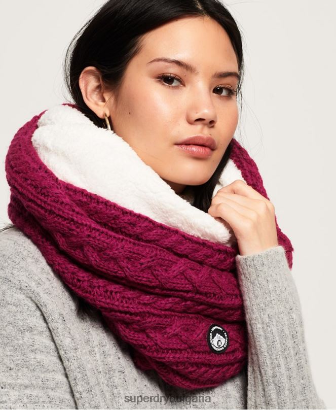 Superdry аксесоари N00H4336 розово Жени Gracie кабелен снуд