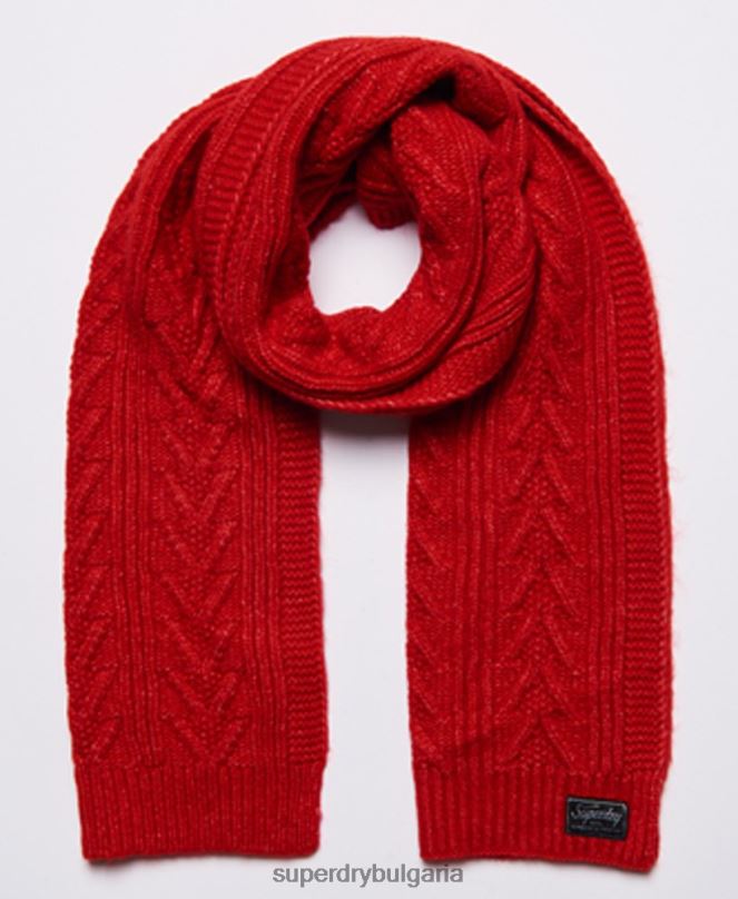 Superdry аксесоари N00H6618 червен Жени кабел лукс шал
