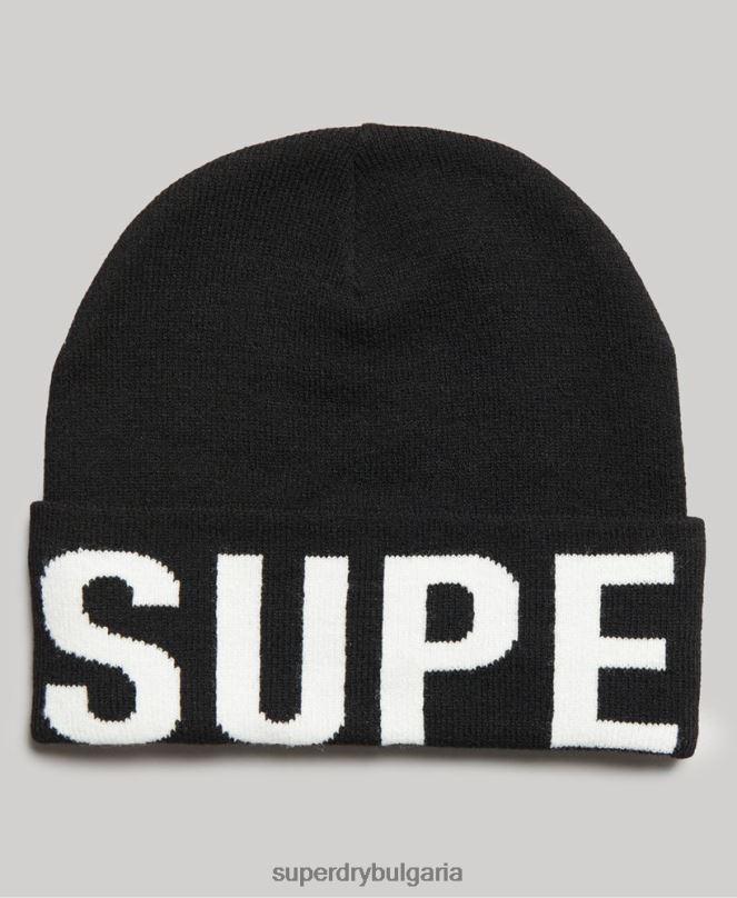 Superdry аксесоари N00H1689 черен Жени планинска плетена шапка