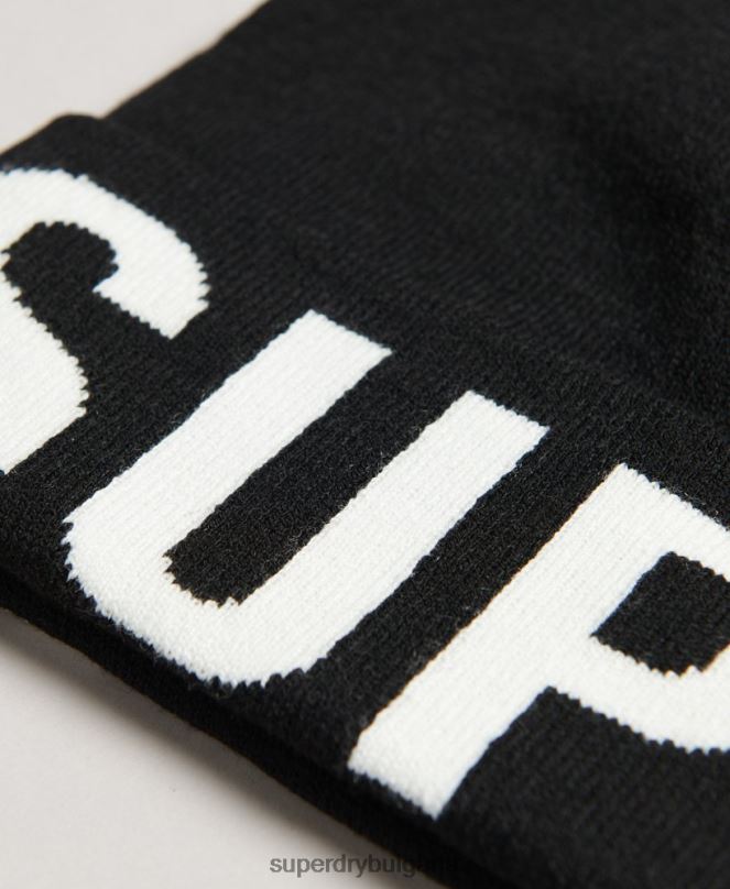 Superdry аксесоари N00H1689 черен Жени планинска плетена шапка