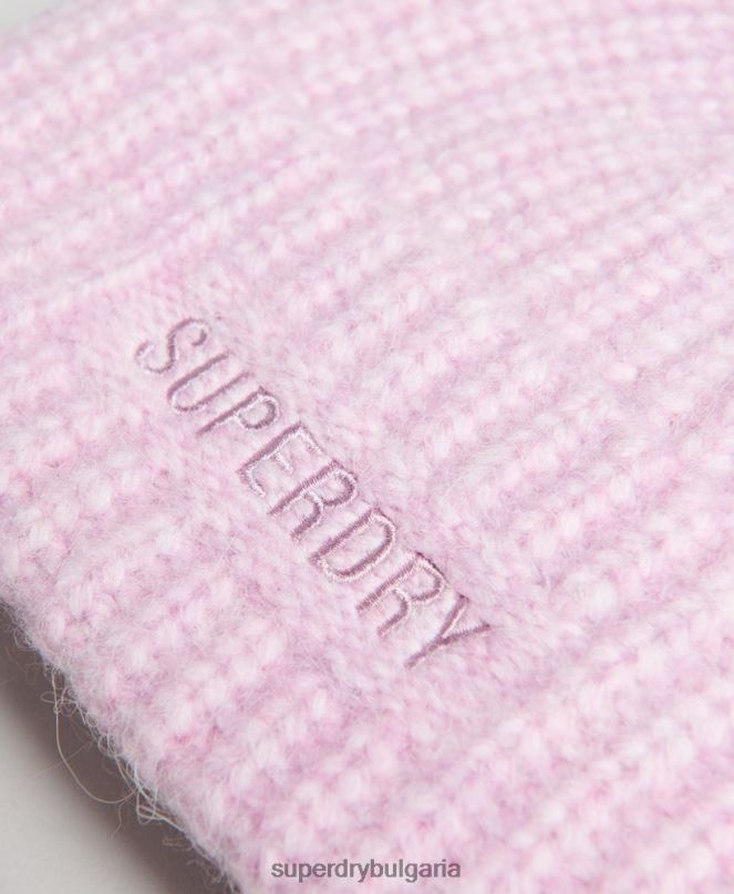 Superdry аксесоари N00H4224 розово Жени есенциална оребрена шапка