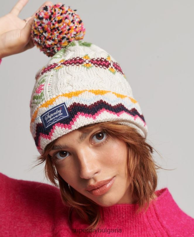 Superdry аксесоари N00H4226 сметана Жени феерична шапка