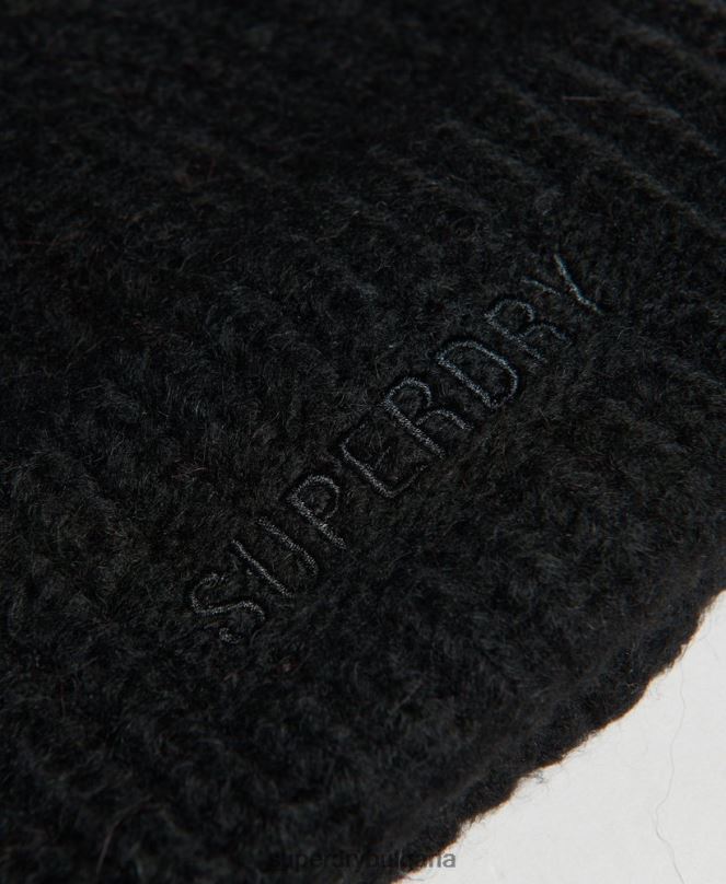 Superdry аксесоари N00H4235 черен Жени есенциална оребрена шапка
