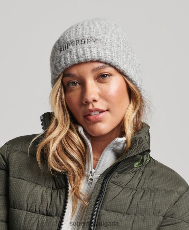 Superdry аксесоари N00H4238 сребро Жени есенциална оребрена шапка