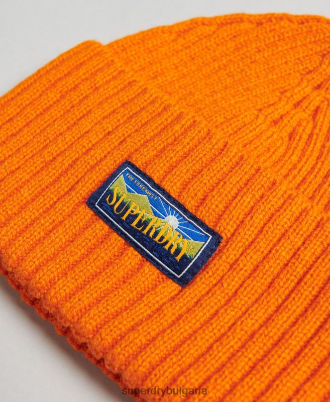 Superdry аксесоари N00H4245 оранжево Жени радарска шапка от вълнена смес