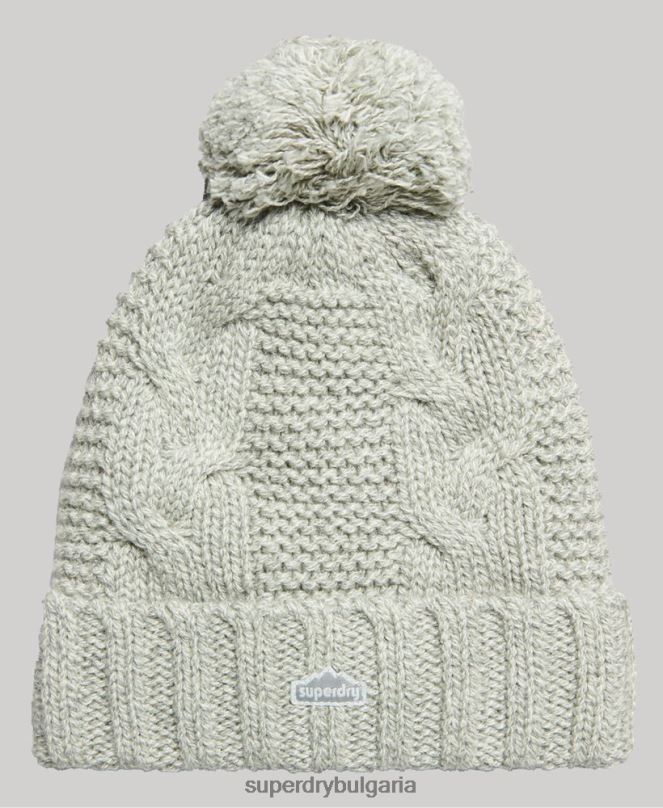Superdry аксесоари N00H4256 светло сив Жени кабелна плетена шапка