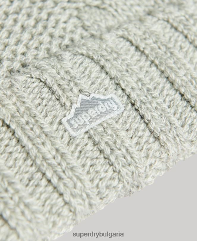 Superdry аксесоари N00H4256 светло сив Жени кабелна плетена шапка