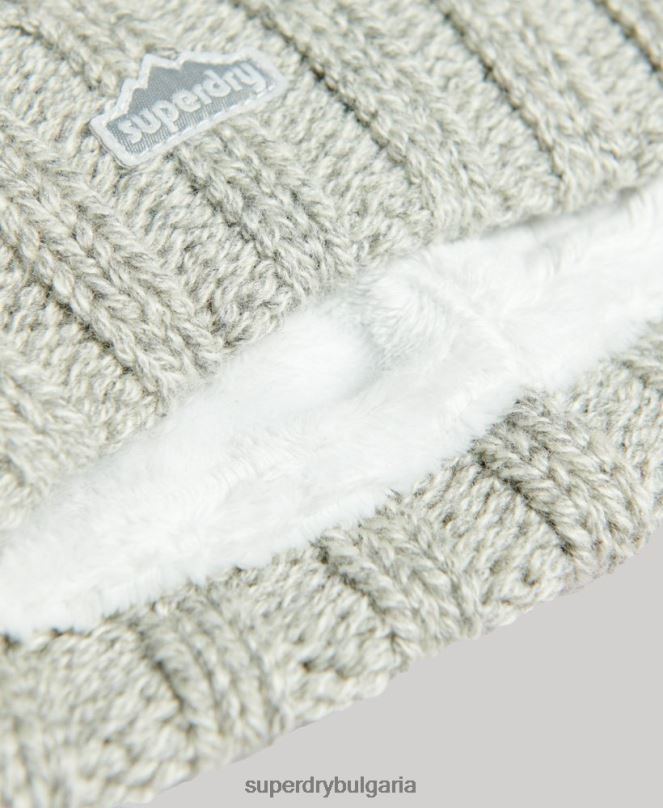 Superdry аксесоари N00H4256 светло сив Жени кабелна плетена шапка