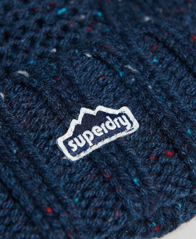 Superdry аксесоари N00H4257 военноморски флот Жени кабелна плетена шапка
