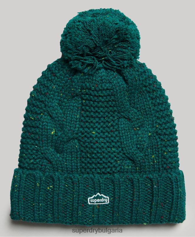 Superdry аксесоари N00H4260 зелено Жени кабелна плетена шапка