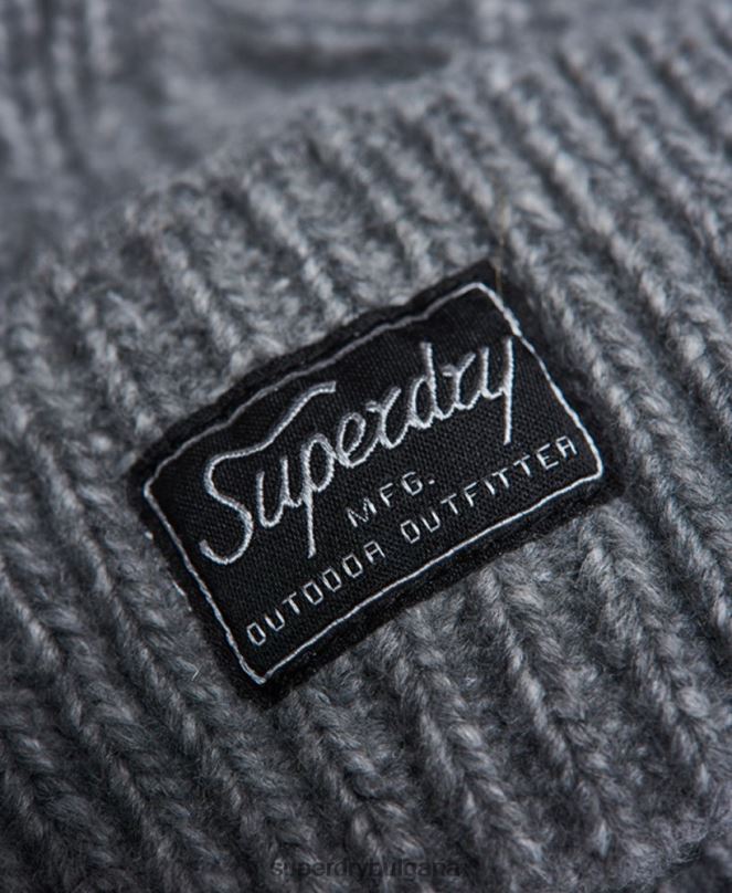 Superdry аксесоари N00H4279 светло сив Жени кабелна луксозна шапка