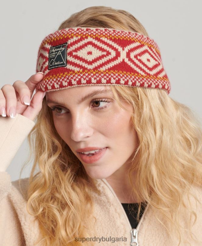Superdry аксесоари N00H4281 тен Жени плетена лента за глава