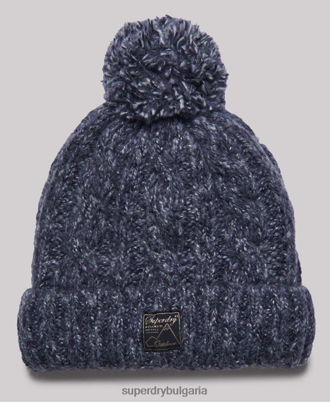 Superdry аксесоари N00H4293 военноморски флот Жени кабелна шапка от туид