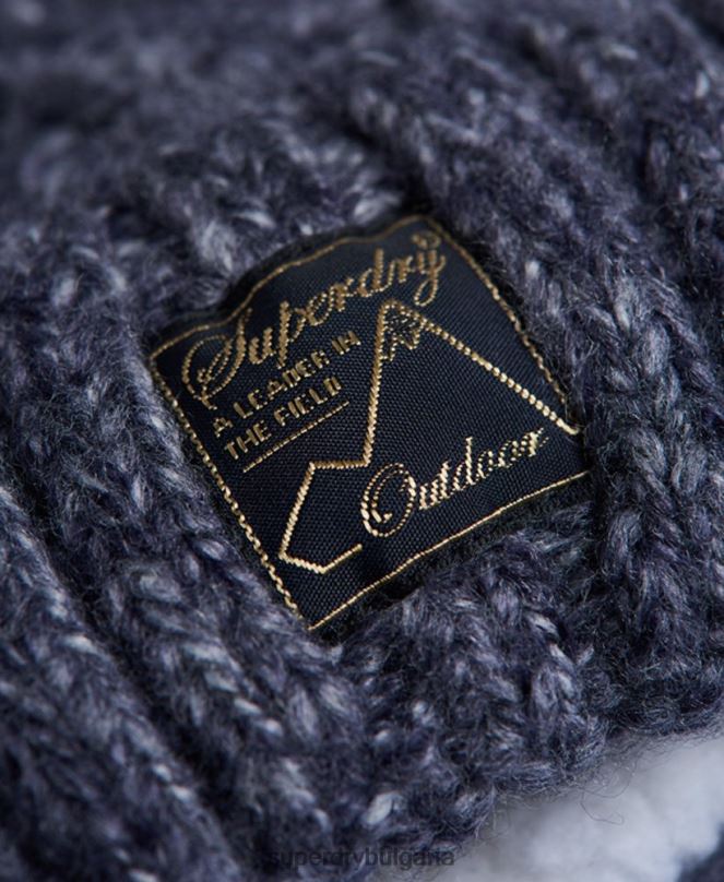 Superdry аксесоари N00H4293 военноморски флот Жени кабелна шапка от туид