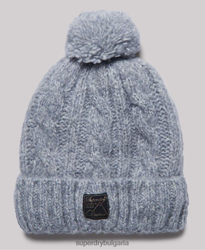 Superdry аксесоари N00H4297 сиво Жени кабелна шапка от туид