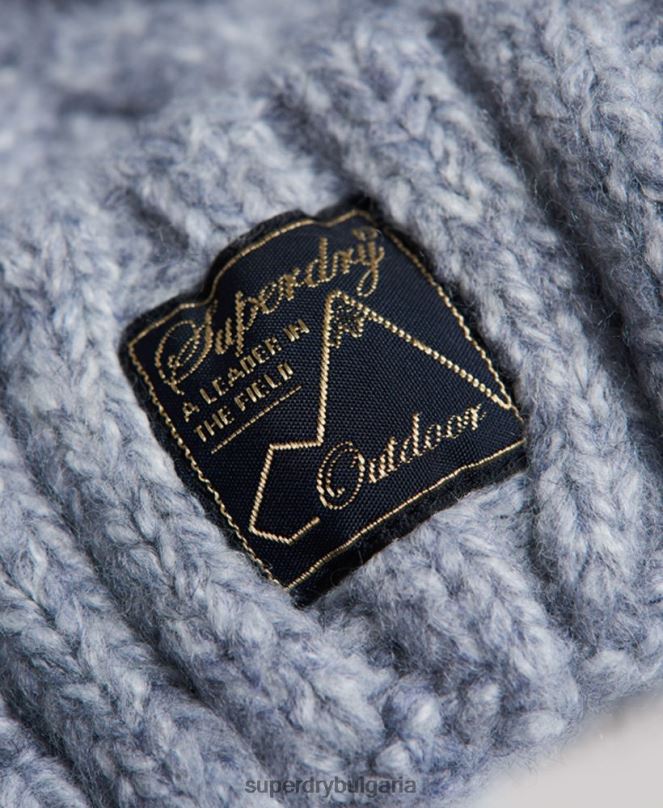 Superdry аксесоари N00H4297 сиво Жени кабелна шапка от туид