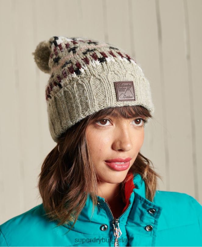 Superdry аксесоари N00H4311 бежово Жени интарсионна шапка
