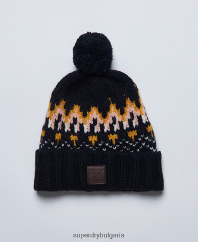 Superdry аксесоари N00H6621 военноморски флот Жени интарсионна шапка