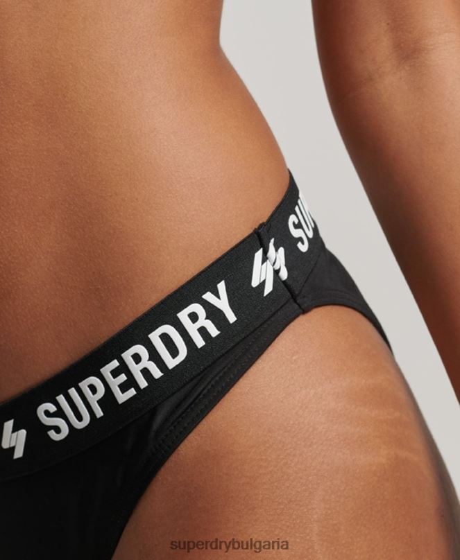 Superdry облекло N00H3181 черен Жени еластични рециклирани бикини слипове