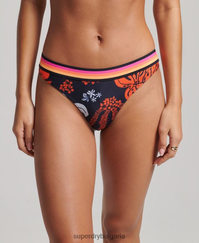 Superdry облекло N00H3189 корал Жени рециклирани бикини с ретро лого
