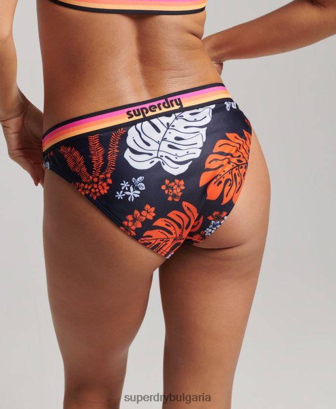 Superdry облекло N00H3189 корал Жени рециклирани бикини с ретро лого