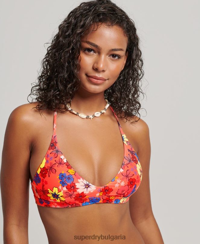Superdry облекло N00H3192 оранжево Жени триъгълна рециклирана горна част на бикини