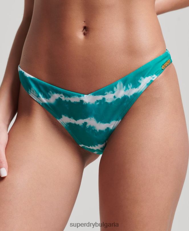 Superdry облекло N00H3209 зелено Жени рециклирани бикини слипове тип tie dye