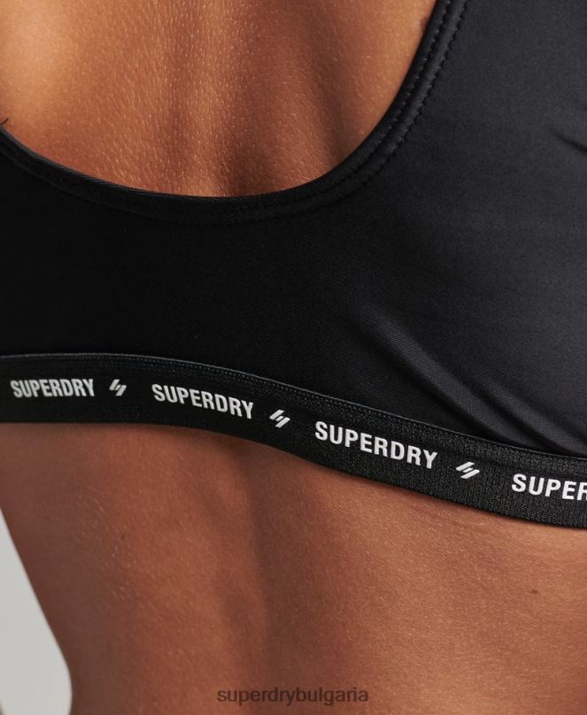 Superdry облекло N00H3210 черен Жени микроеластичен рециклиран горнище на бикини